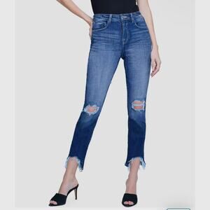 L'AGENCE Jeans Womens 25 High Line High Waist Cropped Skinny Raw Hem